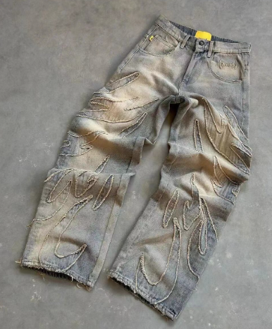Retro Borduurwerk Baggy Jeans